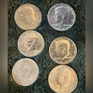 1971D Uncirculated Mint Kennedy Half Dollars LOT OF 6